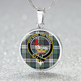 MacDonald Dress Muted Blue Special (Donald Dress Muted Blue Special) Weathered Tartan Crest Circle Necklace