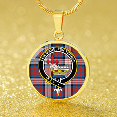 MacDonald Dress; Irish Ancient Tartan Crest Circle Necklace