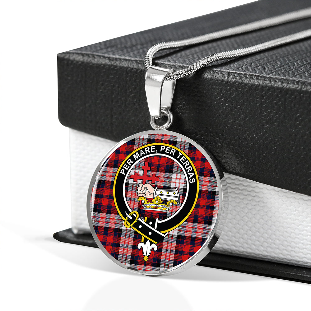 MacDonald Dress; Irish Modern Tartan Crest Circle Necklace