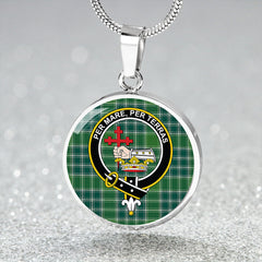 MacDonald Lord of the Isles; Hunting Ancient Tartan Crest Circle Necklace