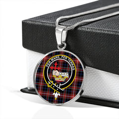MacDonald Sir John A (Donald Sir John A) Modern Tartan Crest Circle Necklace