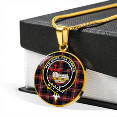 MacDonald Sir John A (Donald Sir John A) Modern Tartan Crest Circle Necklace