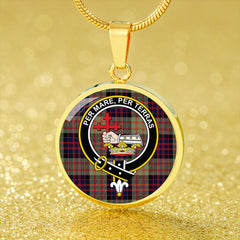 MacDonald #2 (Donald #2) Modern Tartan Crest Circle Necklace