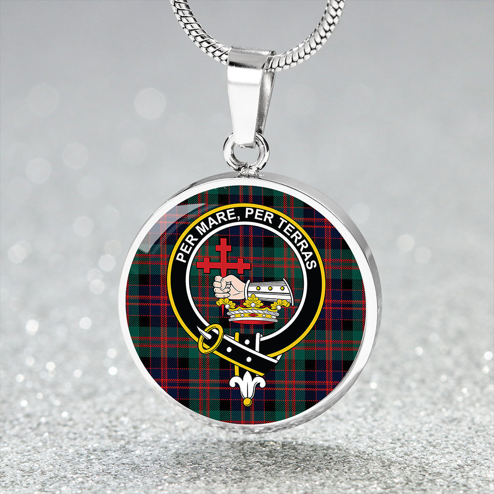 MacDonald (Donald) Modern Tartan Crest Circle Necklace