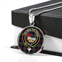 MacDonald (Donald) Modern Tartan Crest Circle Necklace