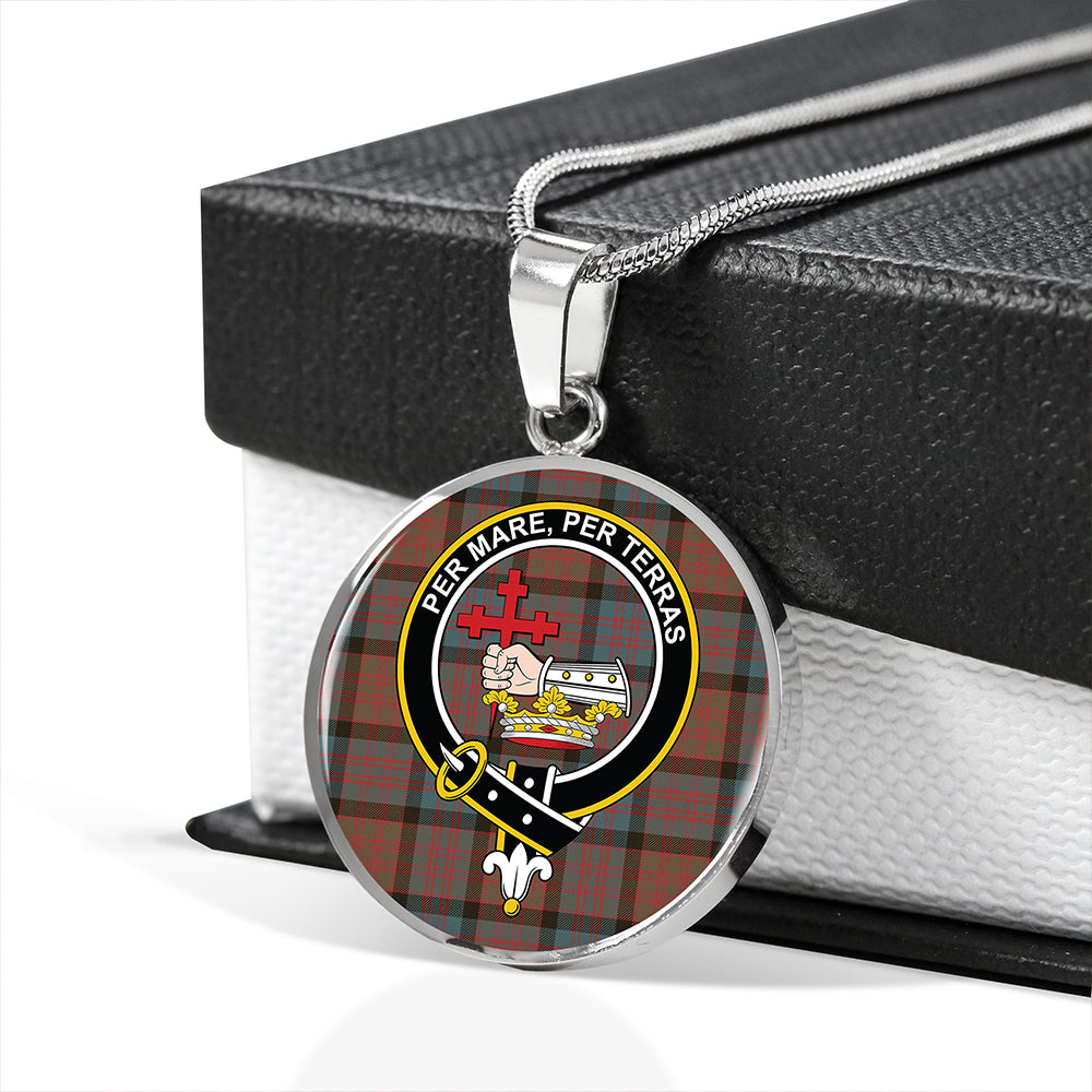 MacDonald (Donald) Weathered Tartan Crest Circle Necklace