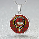 MacDonald of Belfinlay Modern Tartan Crest Circle Necklace