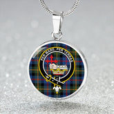 MacDonald of Borrodale (Donald Borrodale Historic) Modern Tartan Crest Circle Necklace