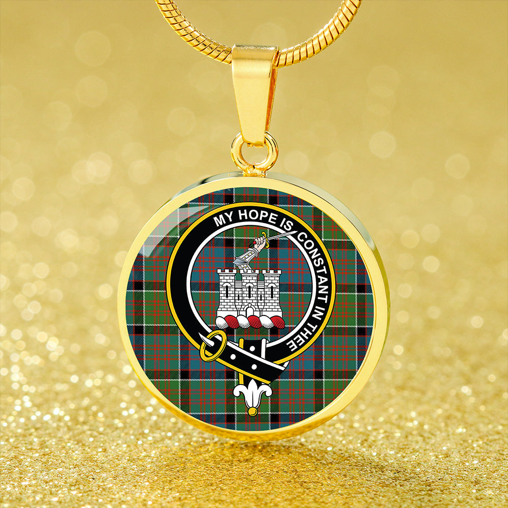 MacDonald of Clanranald Ancient Tartan Crest Circle Necklace