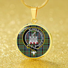 MacDonald of Clanranald Ancient Tartan Crest Circle Necklace