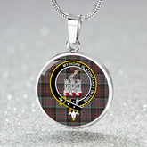 MacDonald of Clanranald #3 (Donald of Clanranald; #3) Weathered Tartan Crest Circle Necklace