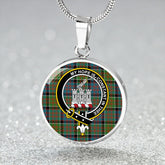 MacDonald of Clanranald (Donald of Clanranald) Ancient Tartan Crest Circle Necklace