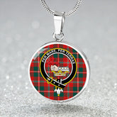 MacDonald of Glenaladale (Donald of Glenaladale) 2006 Modern Tartan Crest Circle Necklace