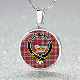 MacDonald of Lochmaddy (Donald of Loch Mhaddy) Weathered Tartan Crest Circle Necklace