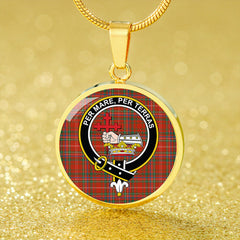 MacDonald of Staffa (Donald of Staffa) Ancient Tartan Crest Circle Necklace