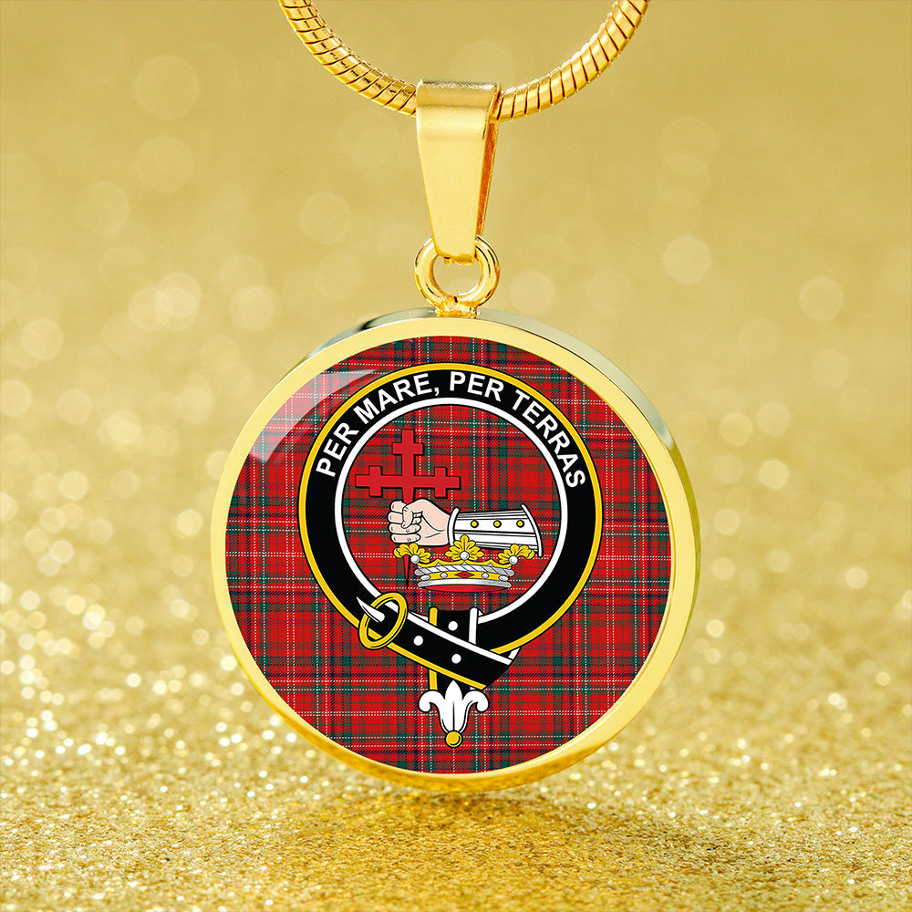 MacDonald of Staffa (Donald of Staffa) Modern Tartan Crest Circle Necklace