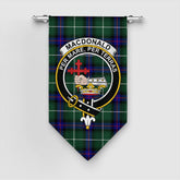 MacDonald of the Isles Hunting Modern Tartan Crest Gonfalon