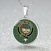 MacDonald of the Isles Hunting #2 (Donald of the Isles Hunting #2) Modern Tartan Crest Circle Necklace