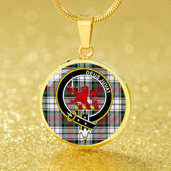 MacDuff Dress Modern Tartan Crest Circle Necklace