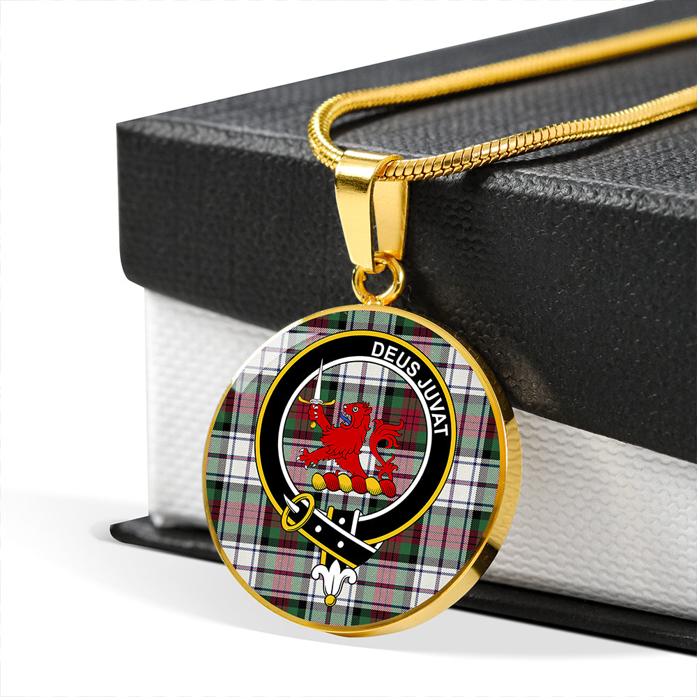 MacDuff Dress Modern Tartan Crest Circle Necklace