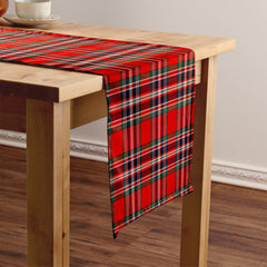 MacFarlane Red Modern Tartan Crest Table Runner