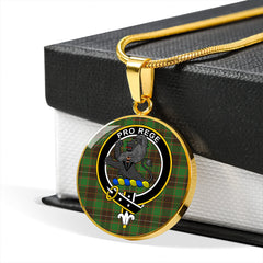 MacFie Hunting (MacPhee Hunting) Ancient Tartan Crest Circle Necklace