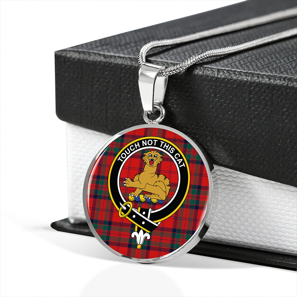 MacGillivray Modern Tartan Crest Circle Necklace