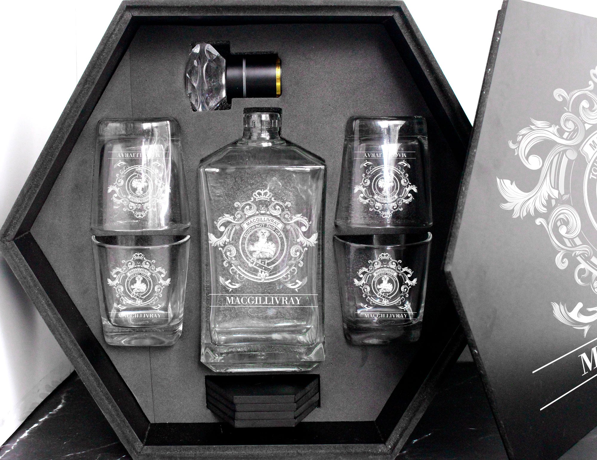 MacGillivray Tartan Clan Decanter Set
