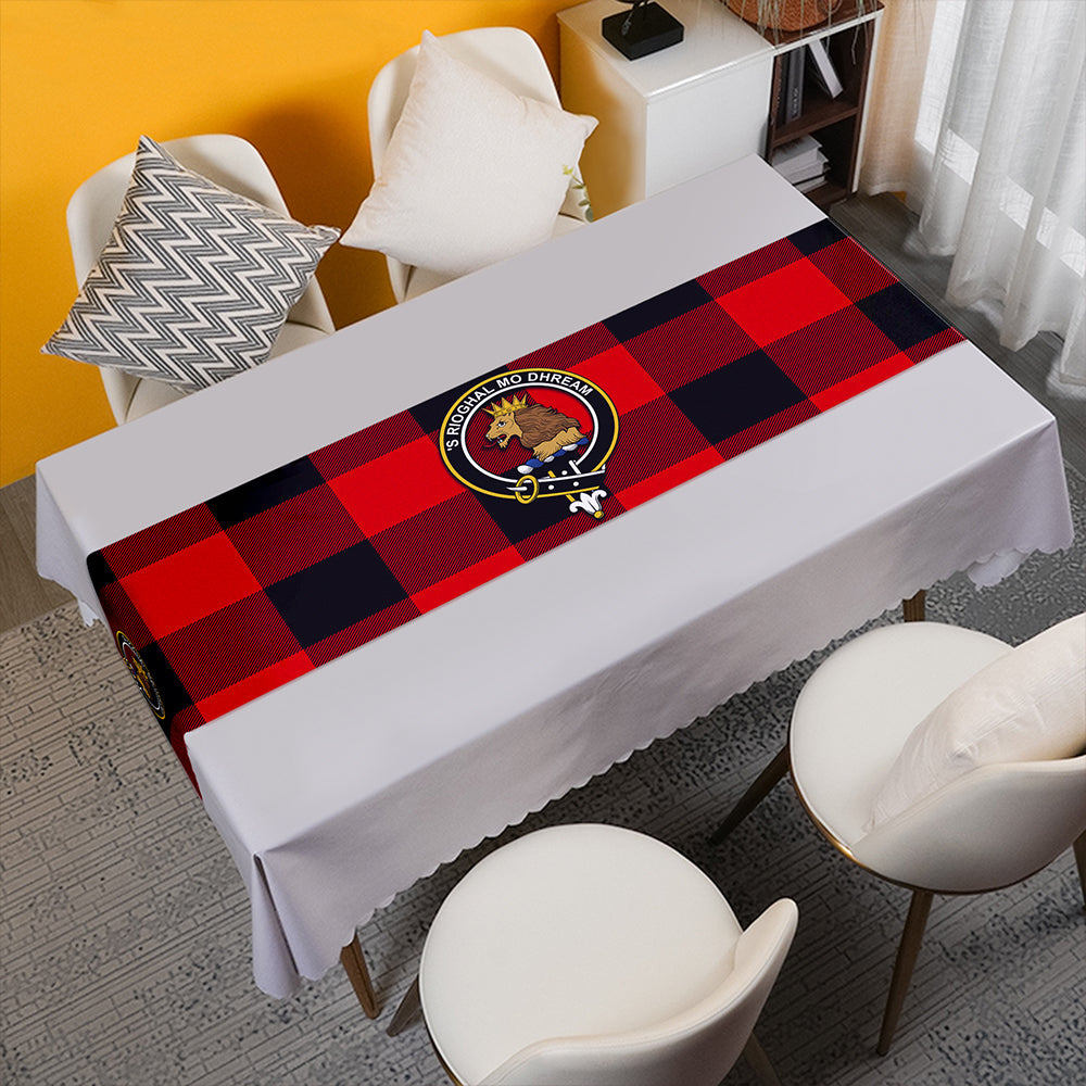 MacGregor Rob Roy (Gregor Red & Black) Modern Tartan Crest Table Runner