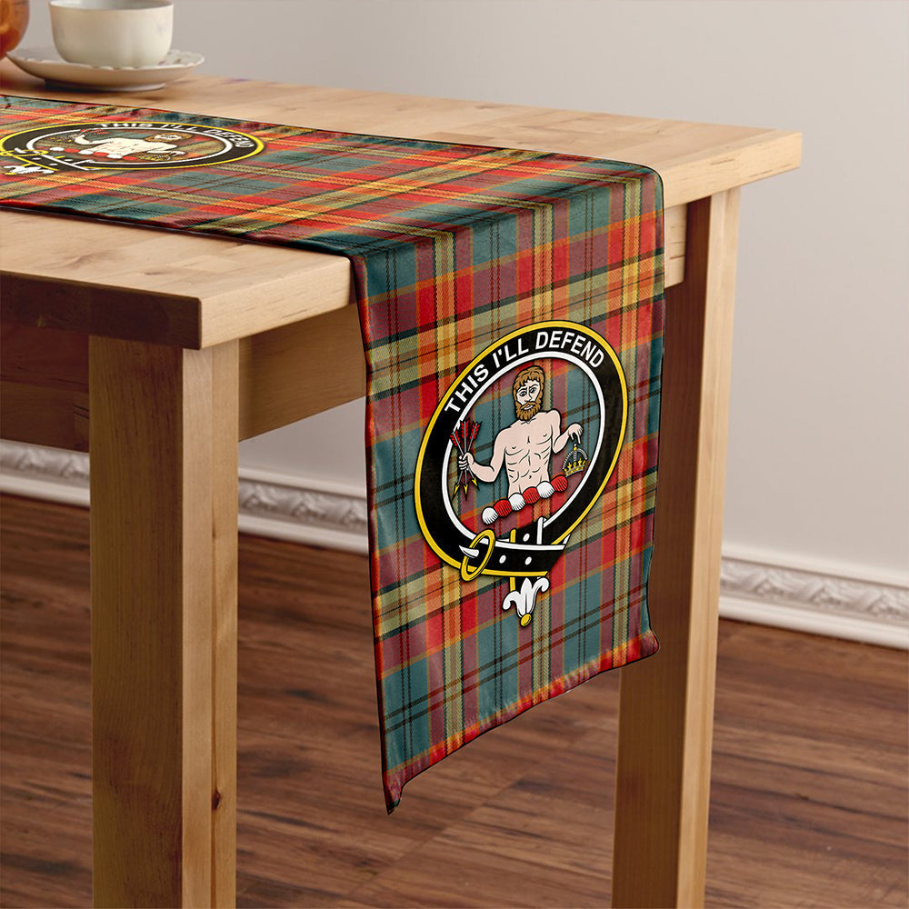 MacGurk Weathered Tartan Crest Table Runner