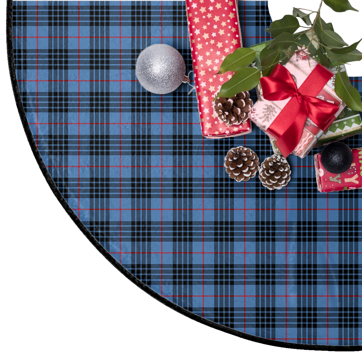 MacKay Blue Tartan Plaid Christmas Tree Skirt