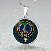 MacKinlay Modern Tartan Crest Circle Necklace