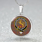 MacKintosh Hunting Weathered Tartan Crest Circle Necklace