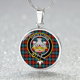 MacLachlan Ancient Tartan Crest Circle Necklace