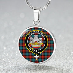 MacLachlan Ancient Tartan Crest Circle Necklace