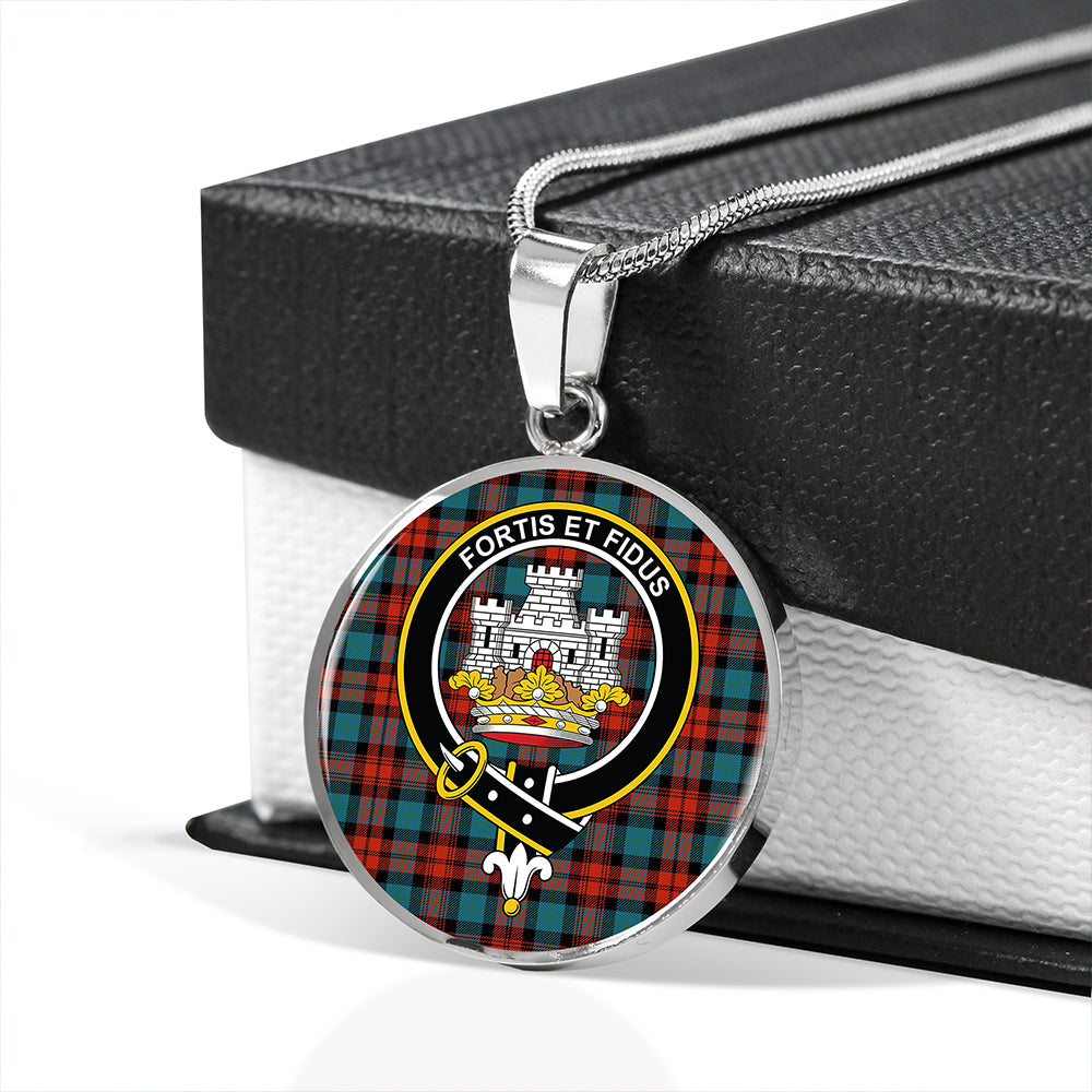 MacLachlan Ancient Tartan Crest Circle Necklace