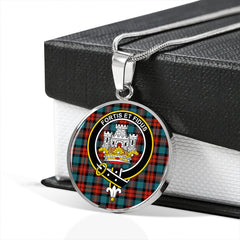 MacLachlan Ancient Tartan Crest Circle Necklace