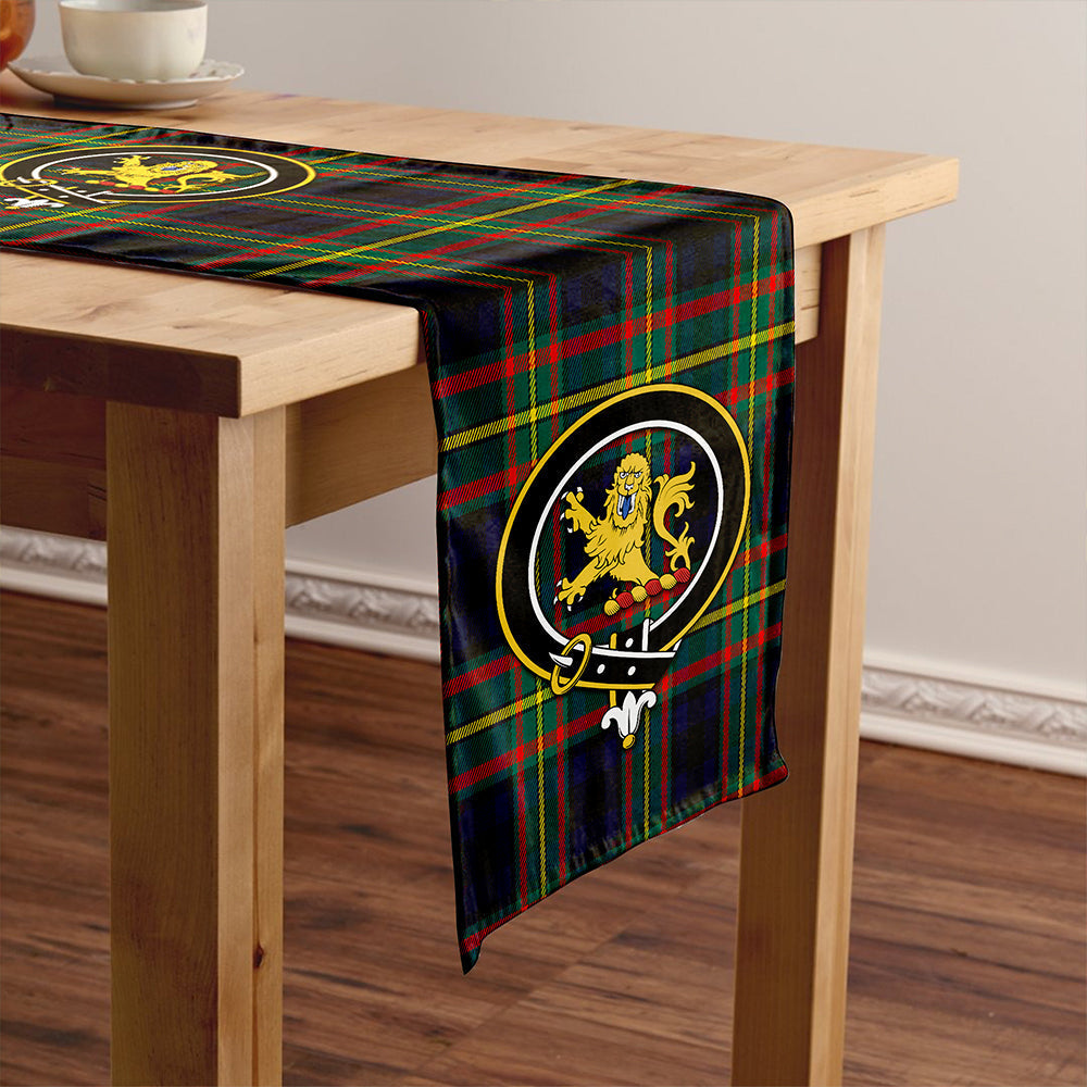 MacLeish Modern Tartan Crest Table Runner