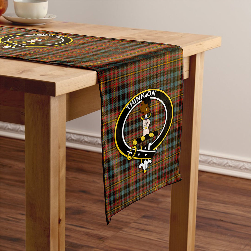 MacLellan Weathered Tartan Crest Table Runner