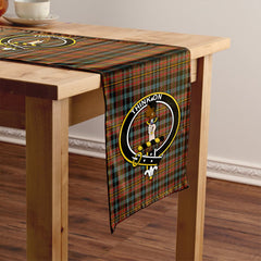 MacLellan Weathered Tartan Crest Table Runner
