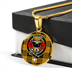 MacLeod of Lewis Ancient Tartan Crest Circle Necklace