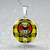 MacLeod of Lewis Modern Tartan Crest Circle Necklace