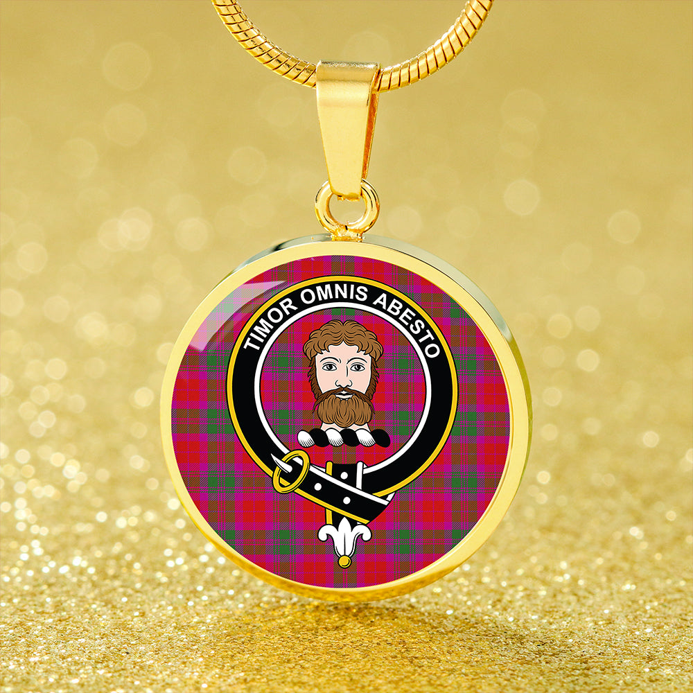 MacNab Modern Tartan Crest Circle Necklace
