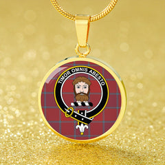 MacNab Smith Weathered Tartan Crest Circle Necklace