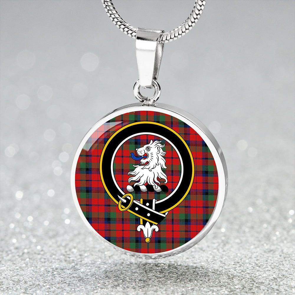 MacNaughton Modern Tartan Crest Circle Necklace