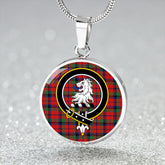 MacNaughton Modern Tartan Crest Circle Necklace