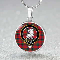 MacNaughton Modern Tartan Crest Circle Necklace