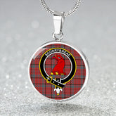 MacNicol Red Weathered Tartan Crest Circle Necklace