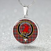 MacNicol Weathered Tartan Crest Circle Necklace