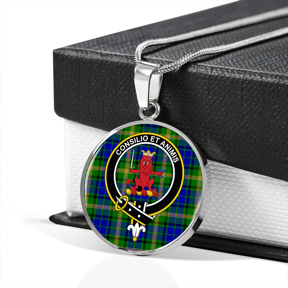 Maitland Tartan Crest Circle Necklace